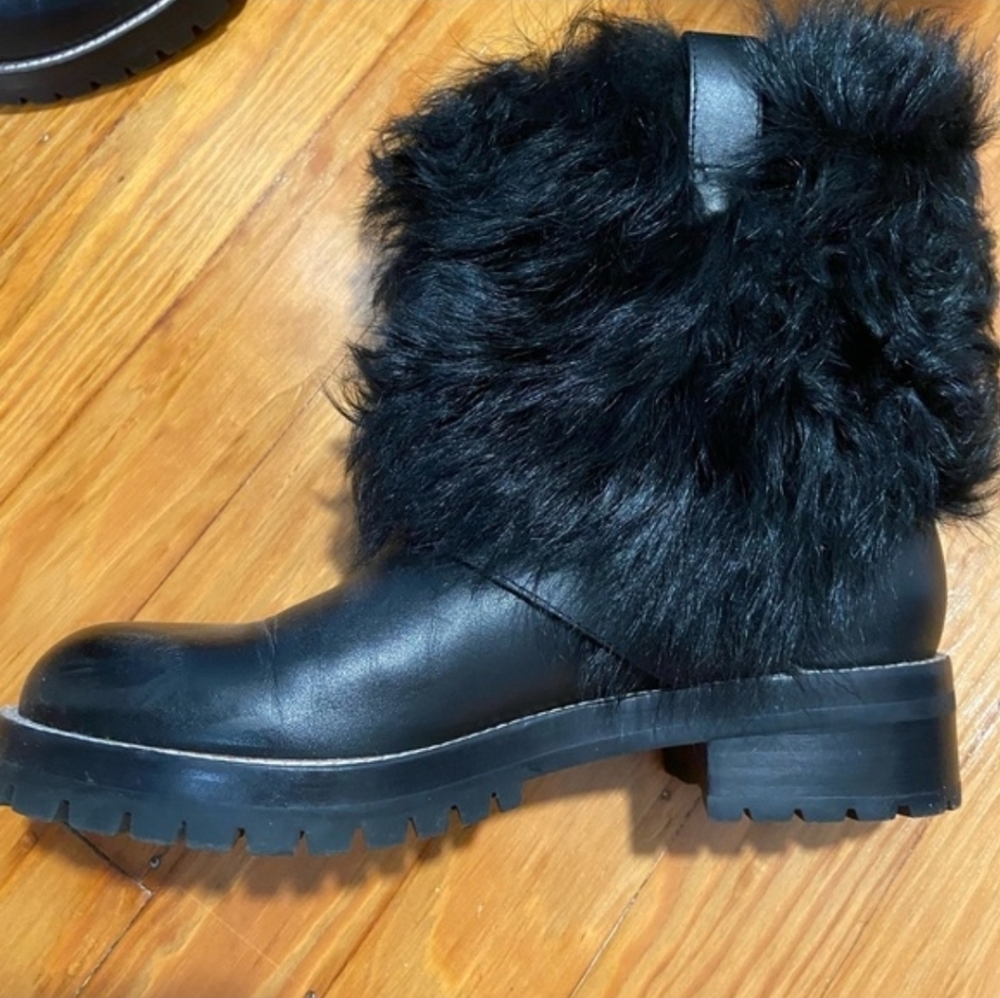 Coach Black Fur Trimmed Women's Boots